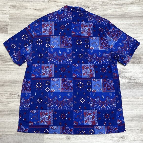 Snoop Dogg Dogg Supply Shirt Mens 2XL Blue Bandana Print Short Sleeve Cotton - Picture 9 of 9